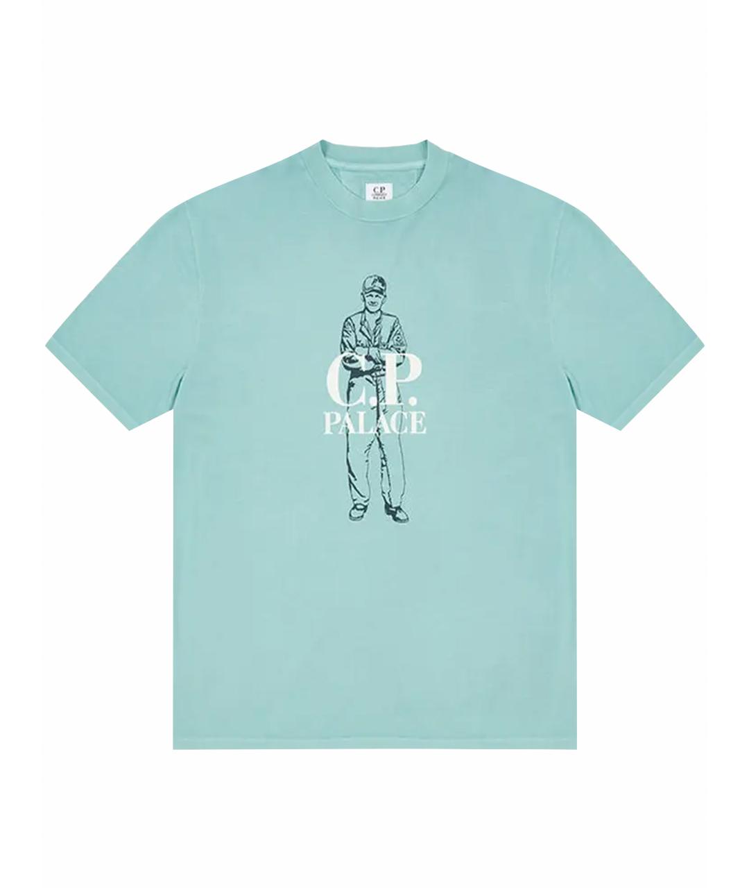 CP COMPANY Голубая хлопковая футболка, фото 1