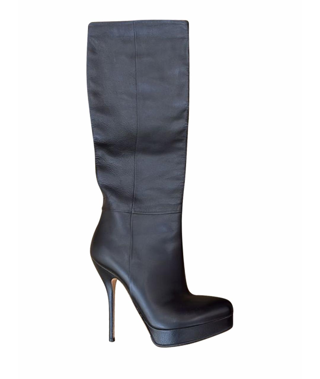 GUCCI Черные кожаные сапоги, фото 4