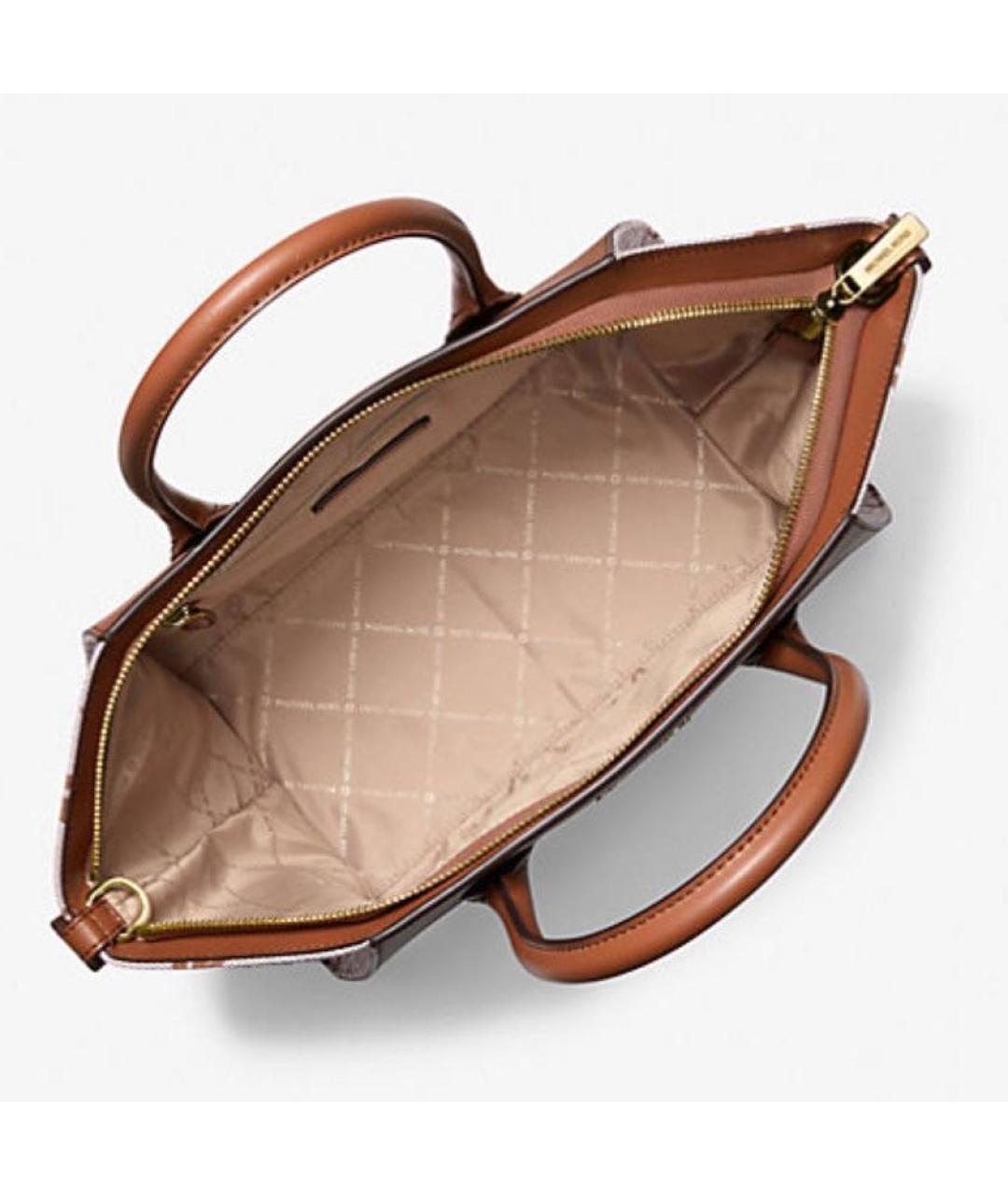 MICHAEL KORS Коричневая кожаная сумка тоут, фото 3