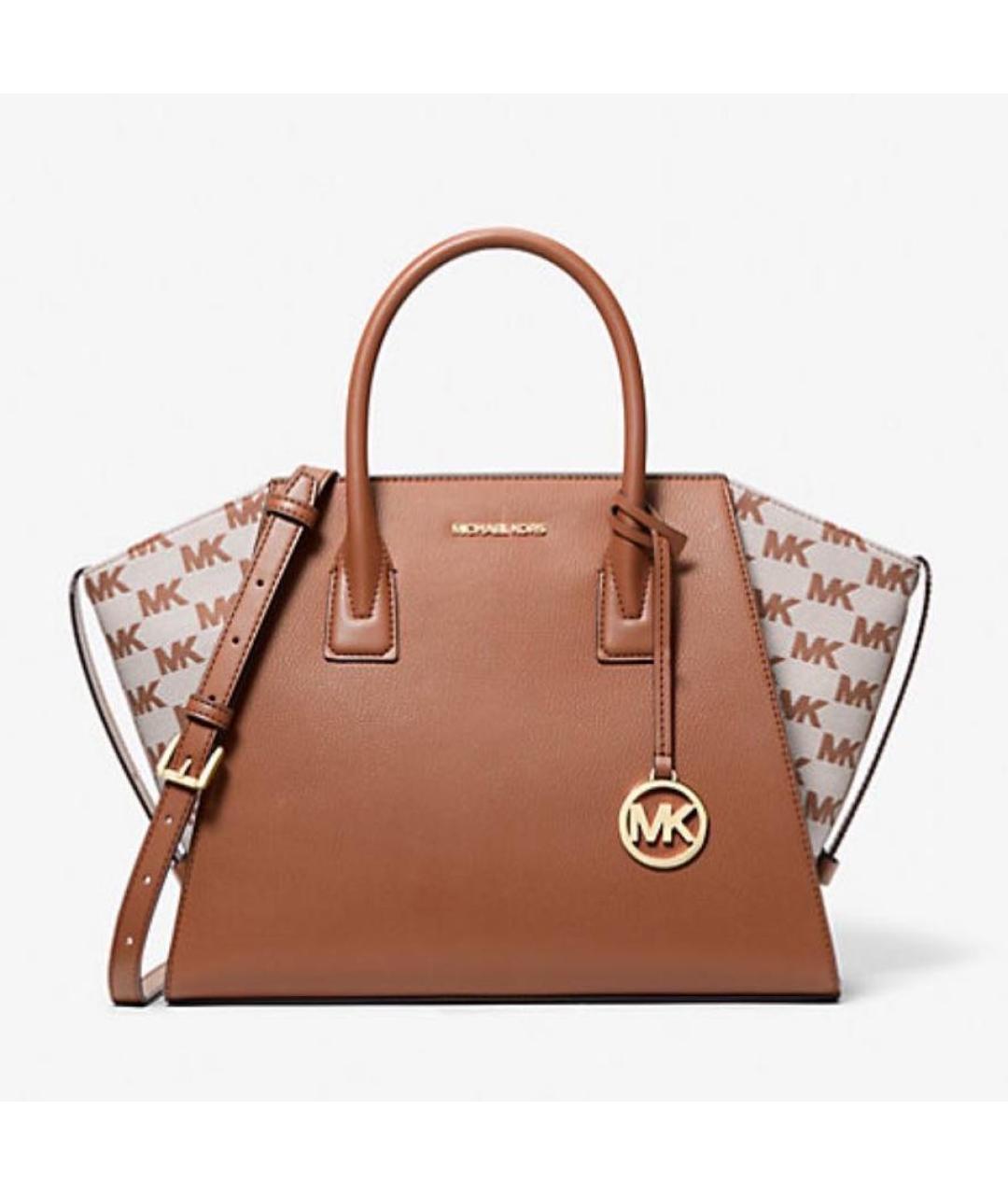 MICHAEL KORS Коричневая кожаная сумка тоут, фото 6