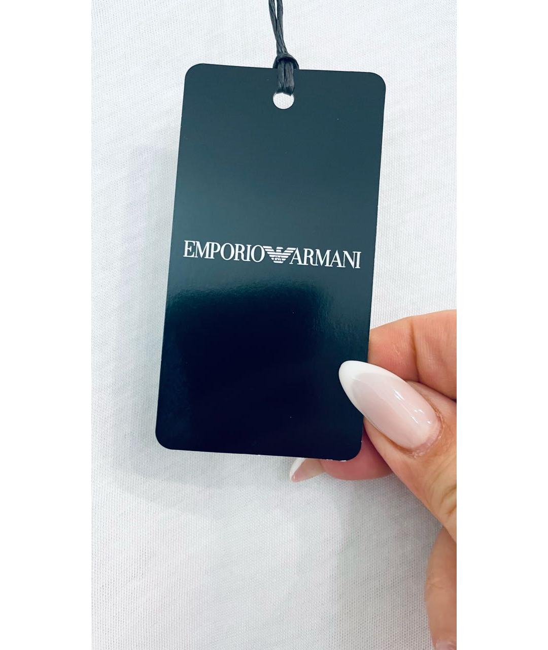 EMPORIO ARMANI Белая хлопковая футболка, фото 3