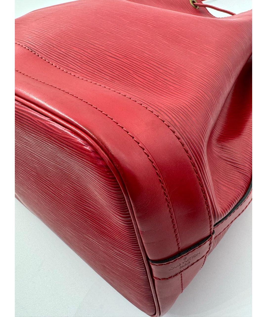 LOUIS VUITTON Красная кожаная сумка тоут, фото 7