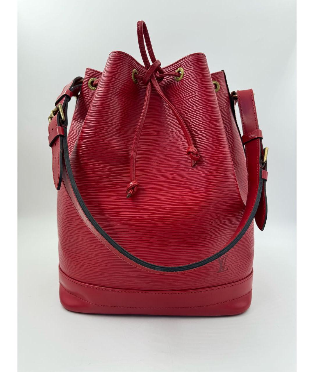 LOUIS VUITTON Красная кожаная сумка тоут, фото 8