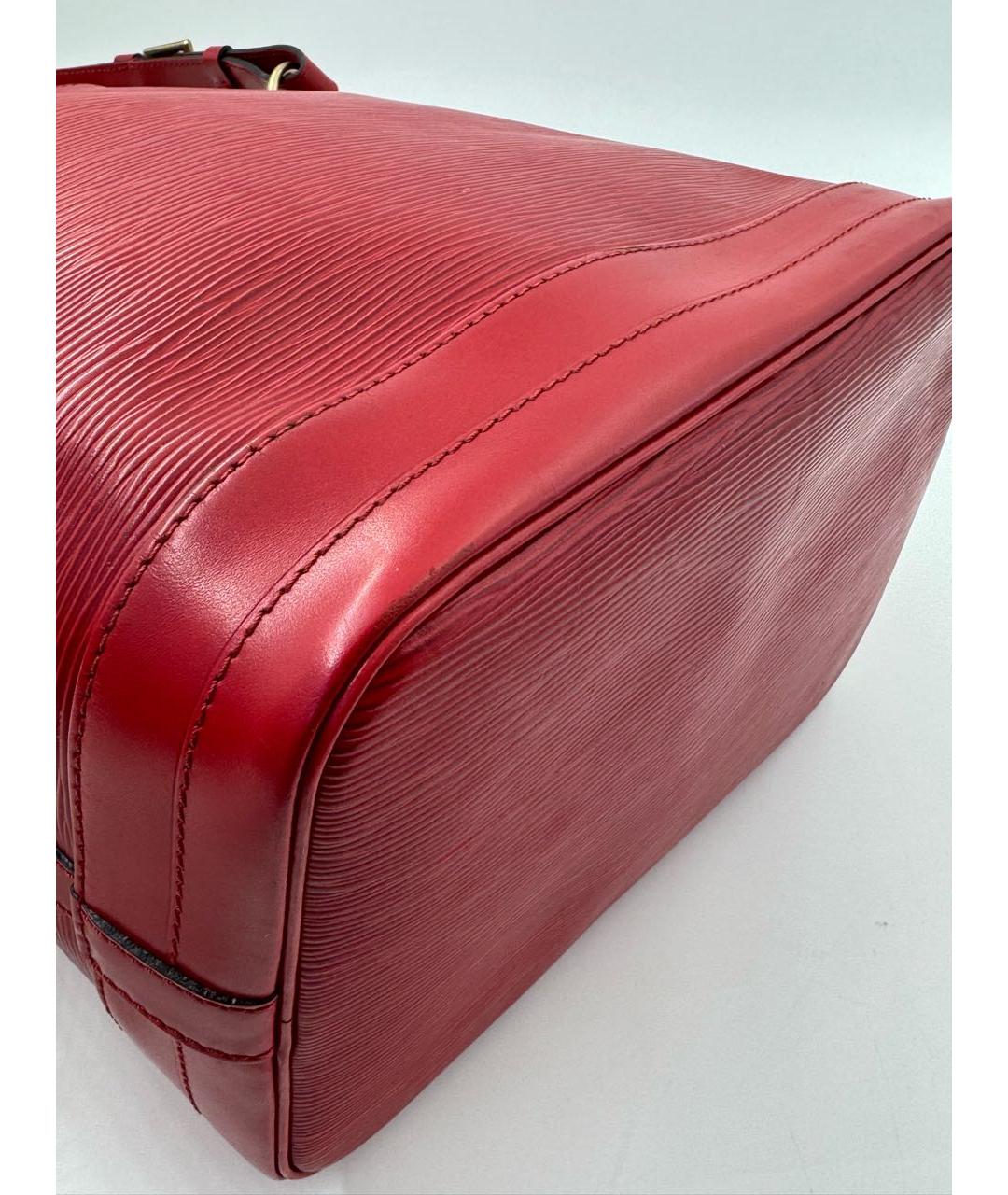 LOUIS VUITTON Красная кожаная сумка тоут, фото 6