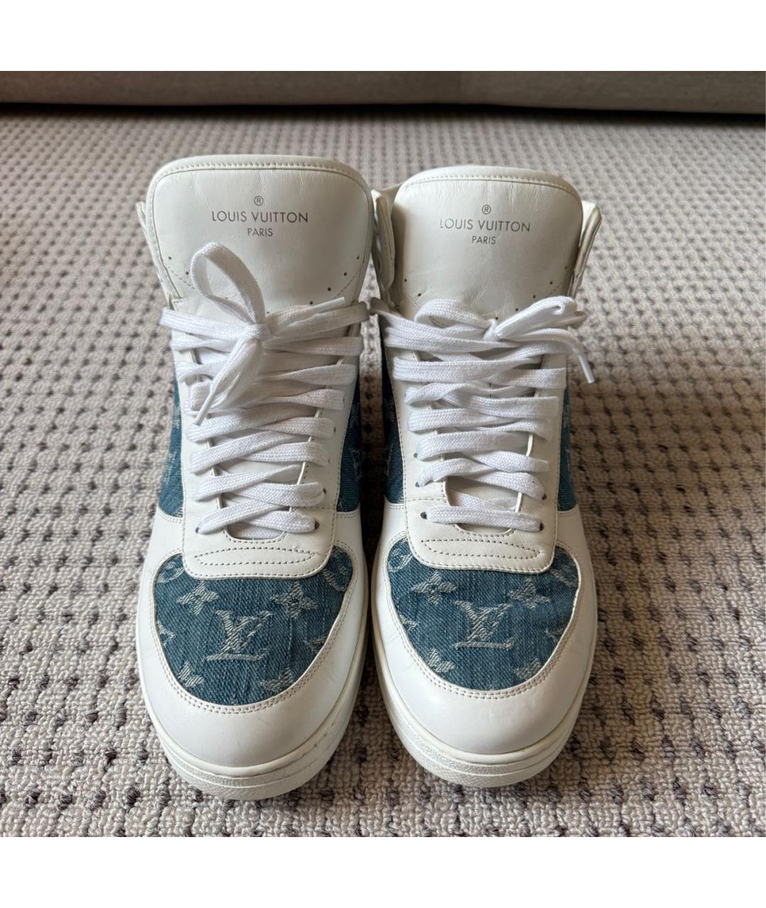 LOUIS VUITTON Белые кожаные высокие кроссовки / кеды, фото 2