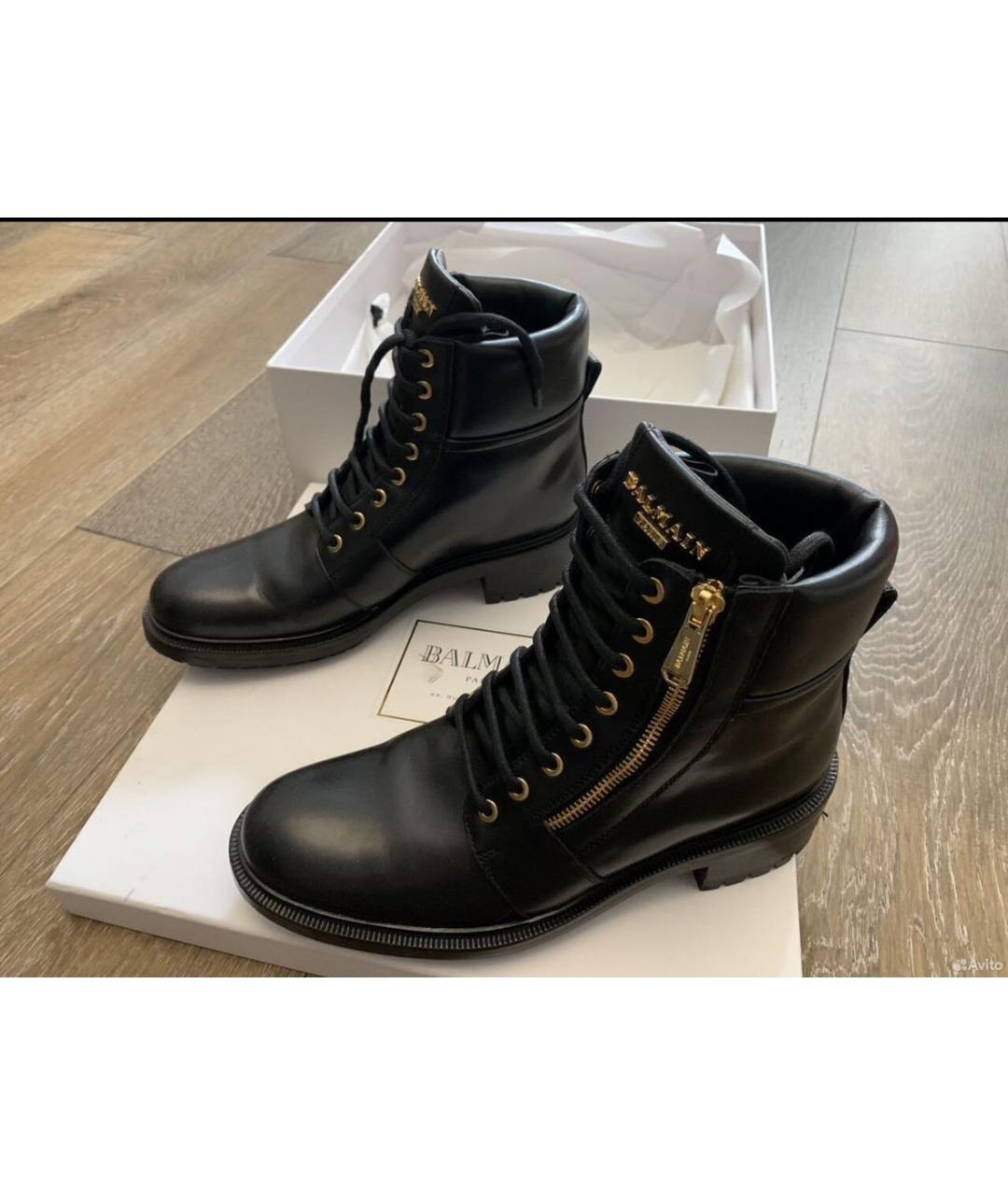 BALMAIN Черные кожаные полусапоги, фото 8