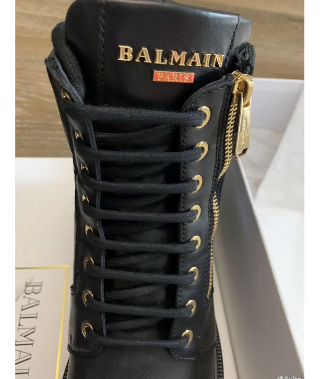 BALMAIN Черные кожаные полусапоги, фото 5