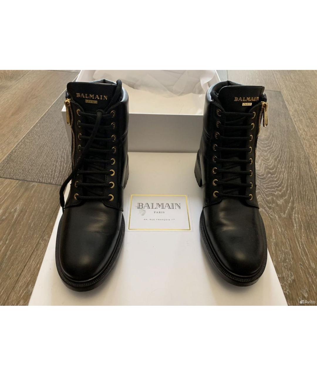 BALMAIN Черные кожаные полусапоги, фото 2