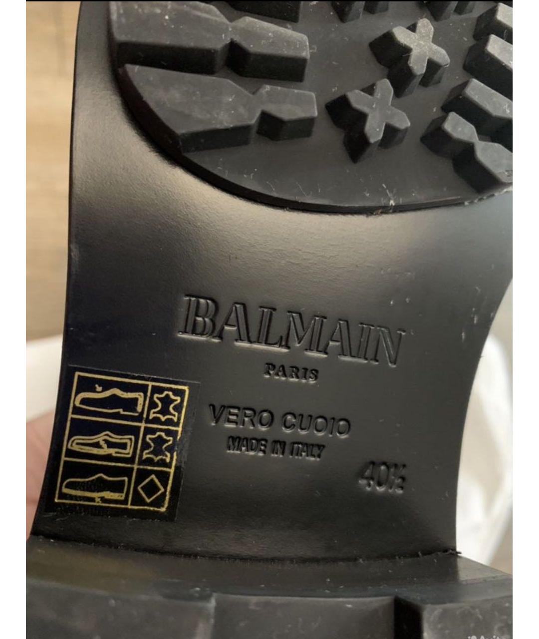 BALMAIN Черные кожаные полусапоги, фото 6
