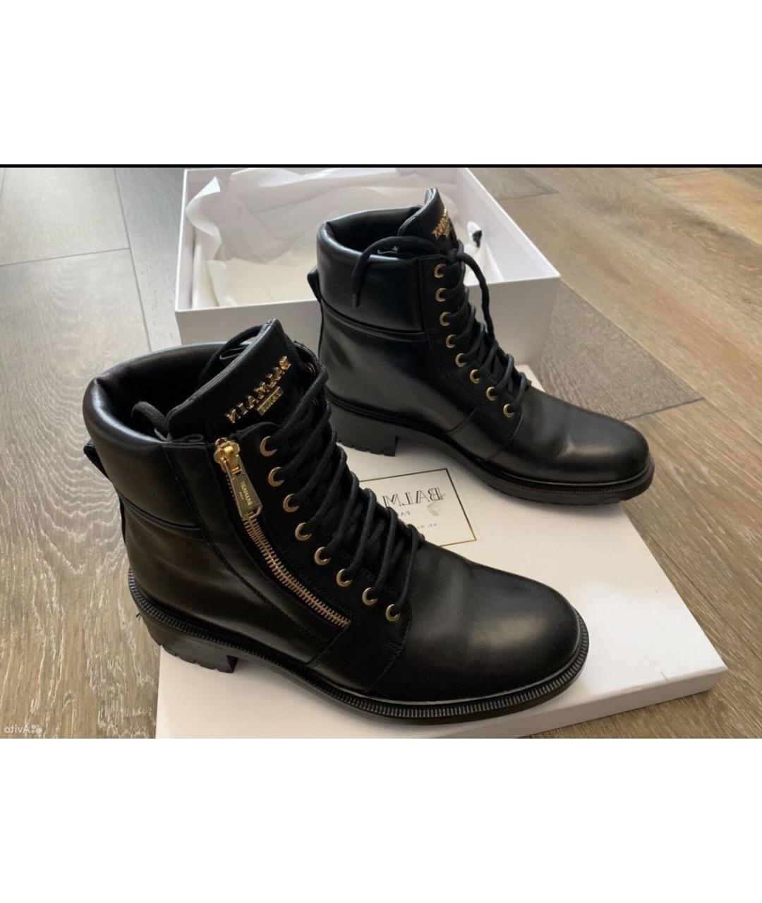 BALMAIN Черные кожаные полусапоги, фото 9