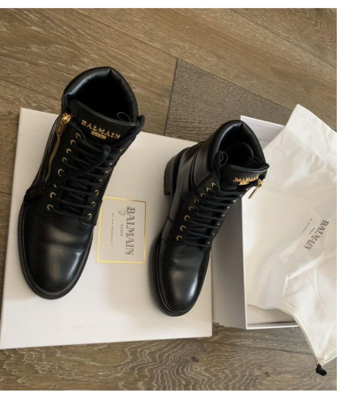 BALMAIN Черные кожаные полусапоги, фото 4