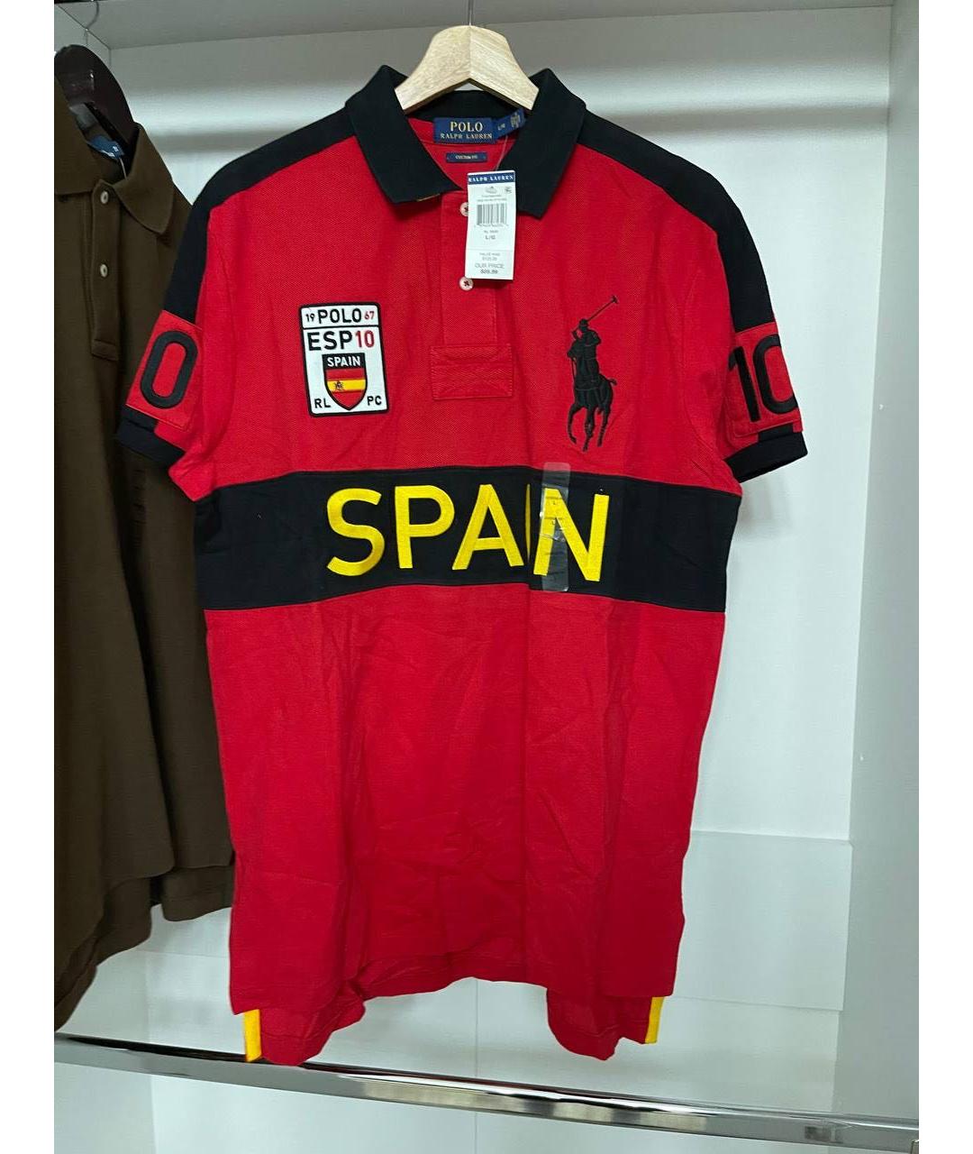 POLO RALPH LAUREN Красное хлопковое поло с коротким рукавом, фото 3