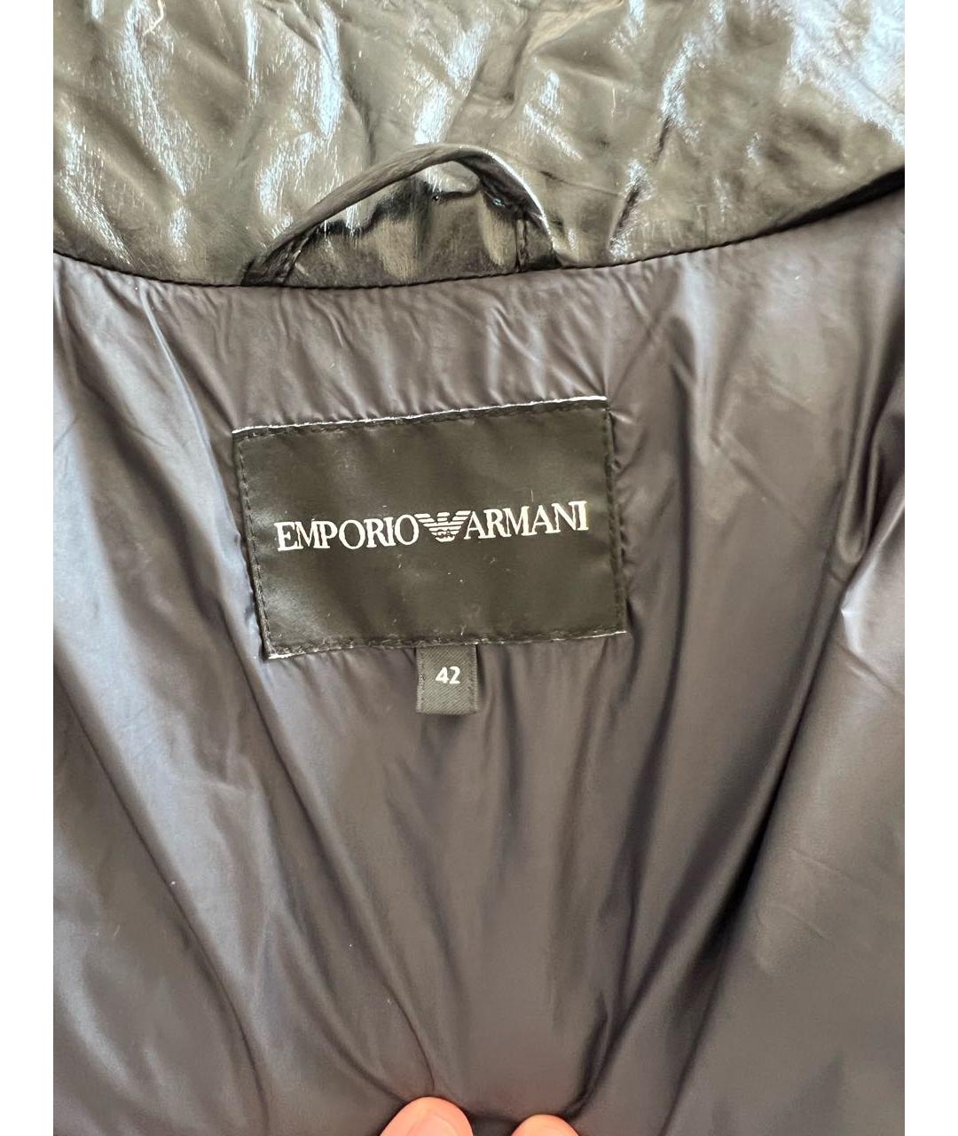 EMPORIO ARMANI Черная полиуретановая куртка, фото 3
