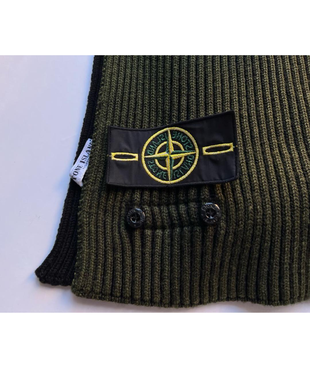 STONE ISLAND Хаки шерстяной шарф, фото 4