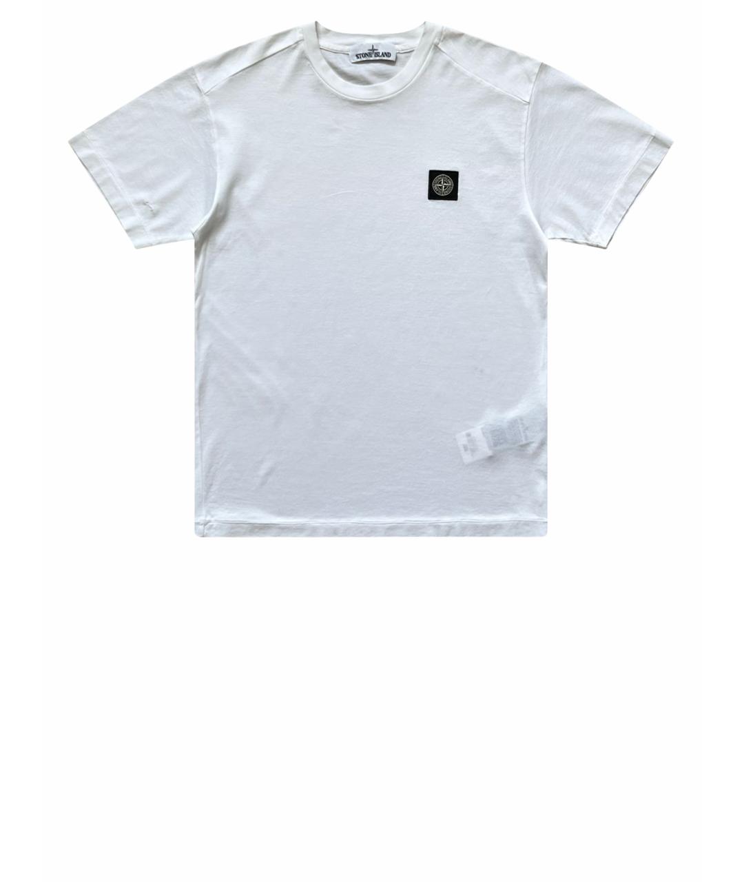 STONE ISLAND Белая хлопковая футболка, фото 1