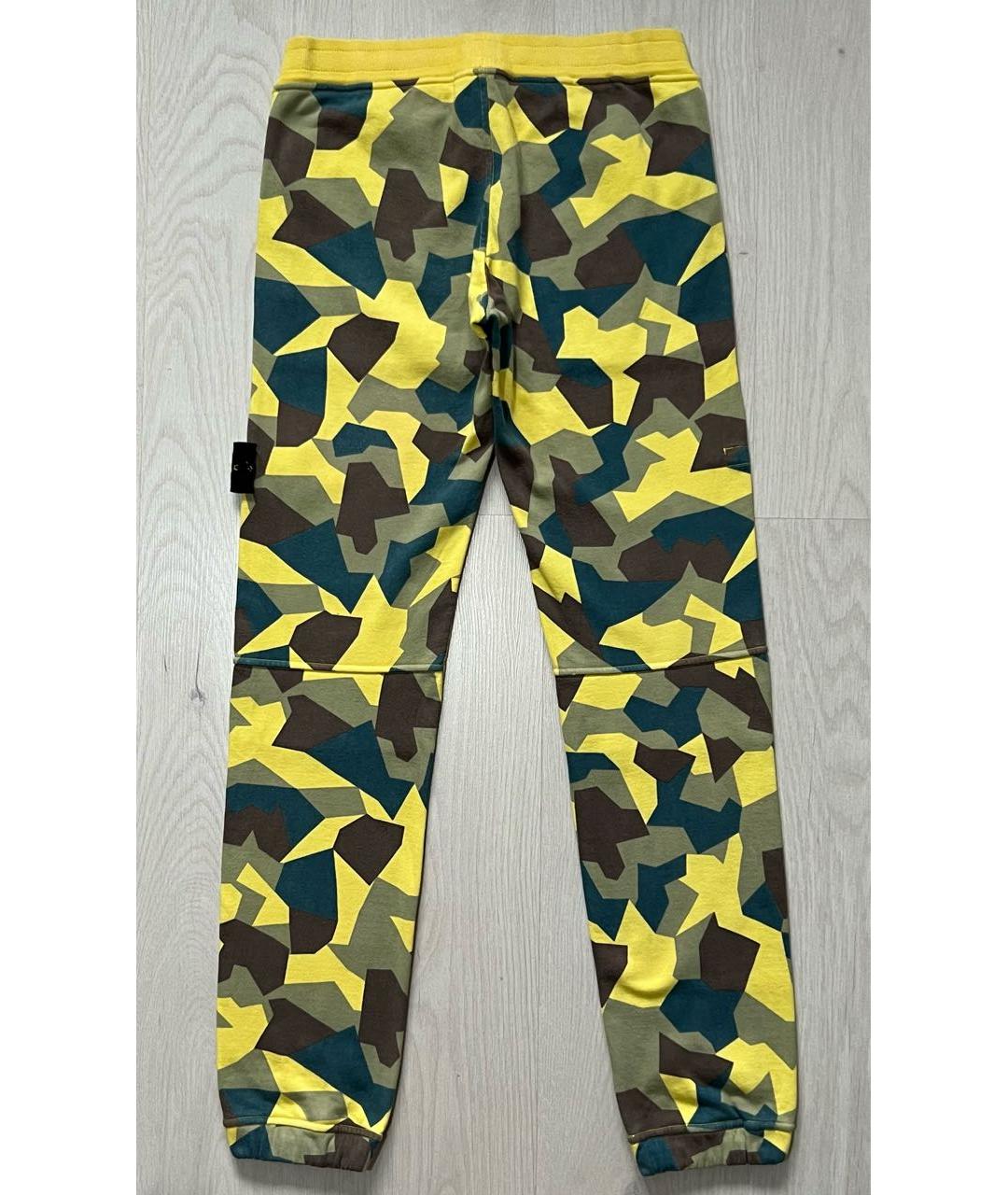 STONE ISLAND Желтые хлопковые спортивные брюки и шорты, фото 2