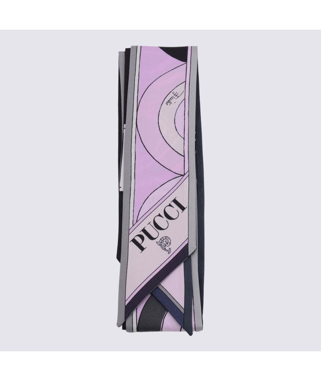 EMILIO PUCCI Фиолетовый шелковый шарф, фото 3