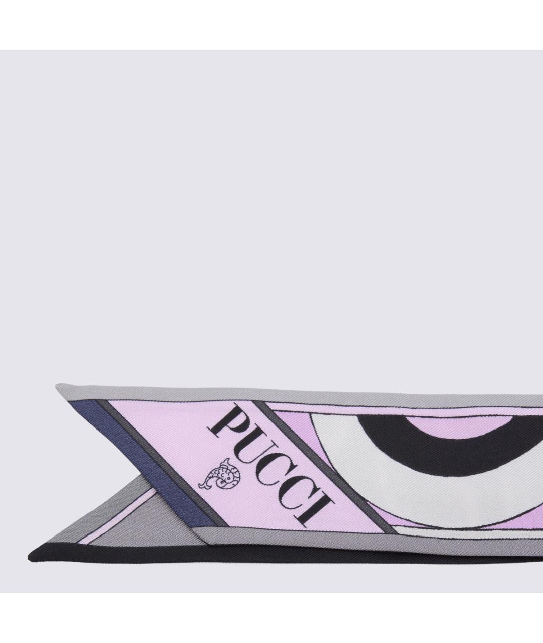 EMILIO PUCCI Фиолетовый шелковый шарф, фото 2