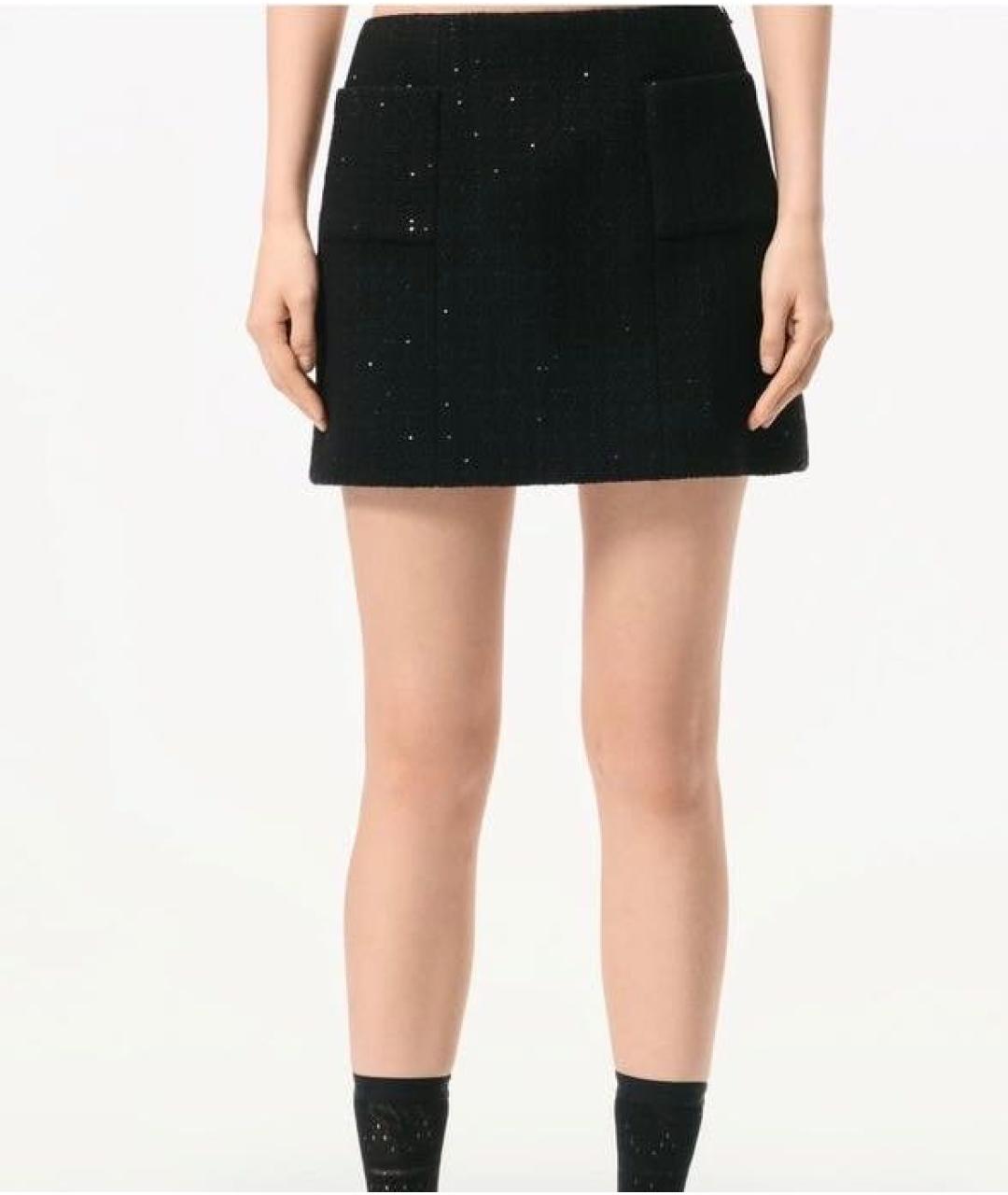 CHANEL Черная твидовая юбка мини, фото 4
