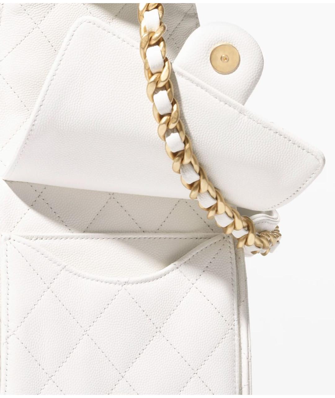 CHANEL Белая кожаная сумка тоут, фото 4