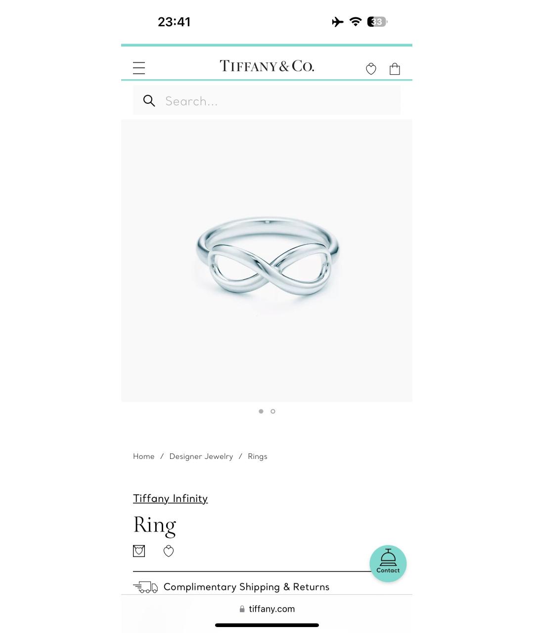 TIFFANY&CO Серебряное серебряное кольцо, фото 5