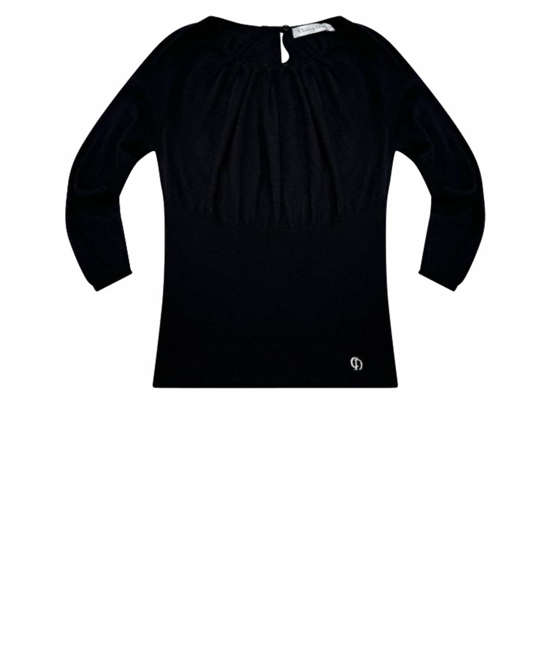 CHRISTIAN DIOR Черный кашемировый джемпер / свитер, фото 1