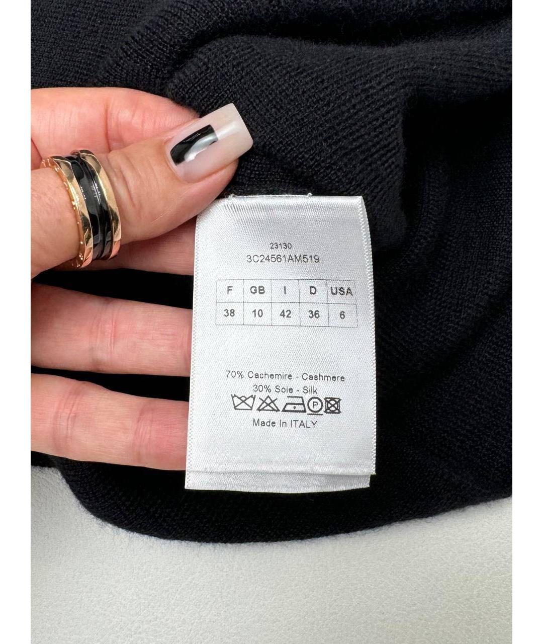 CHRISTIAN DIOR Черный кашемировый джемпер / свитер, фото 3