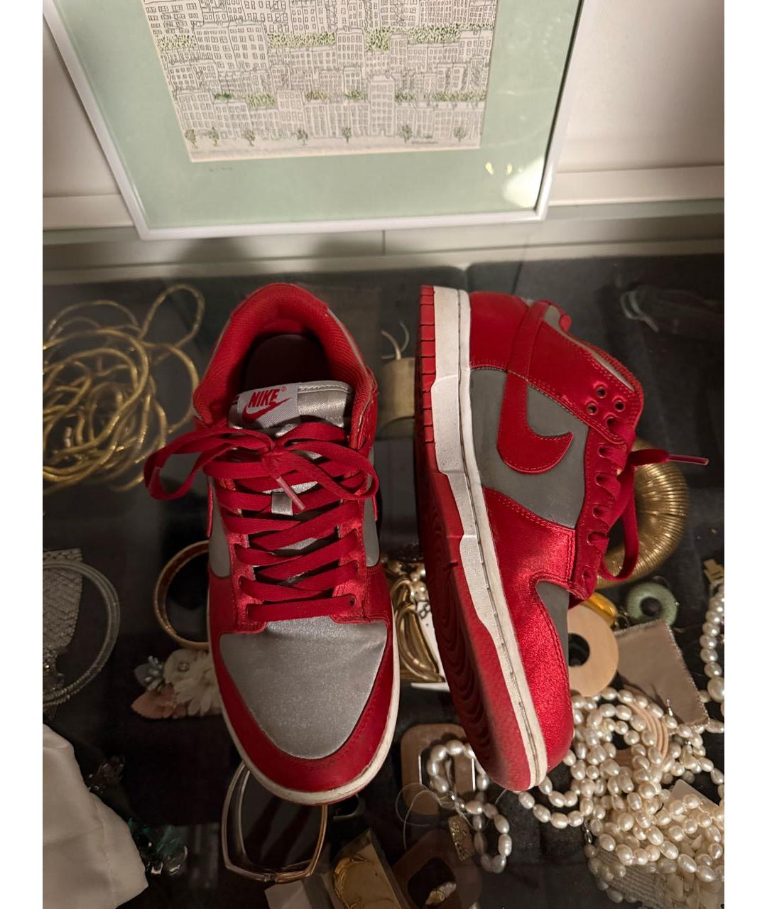NIKE Красные высокие кроссовки / кеды, фото 3