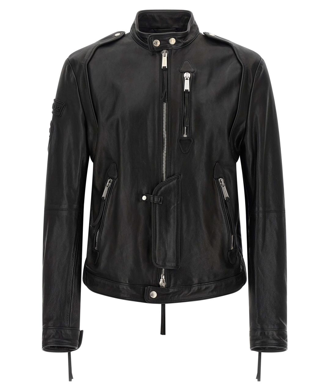 DSQUARED2 Черная кожаная куртка, фото 1