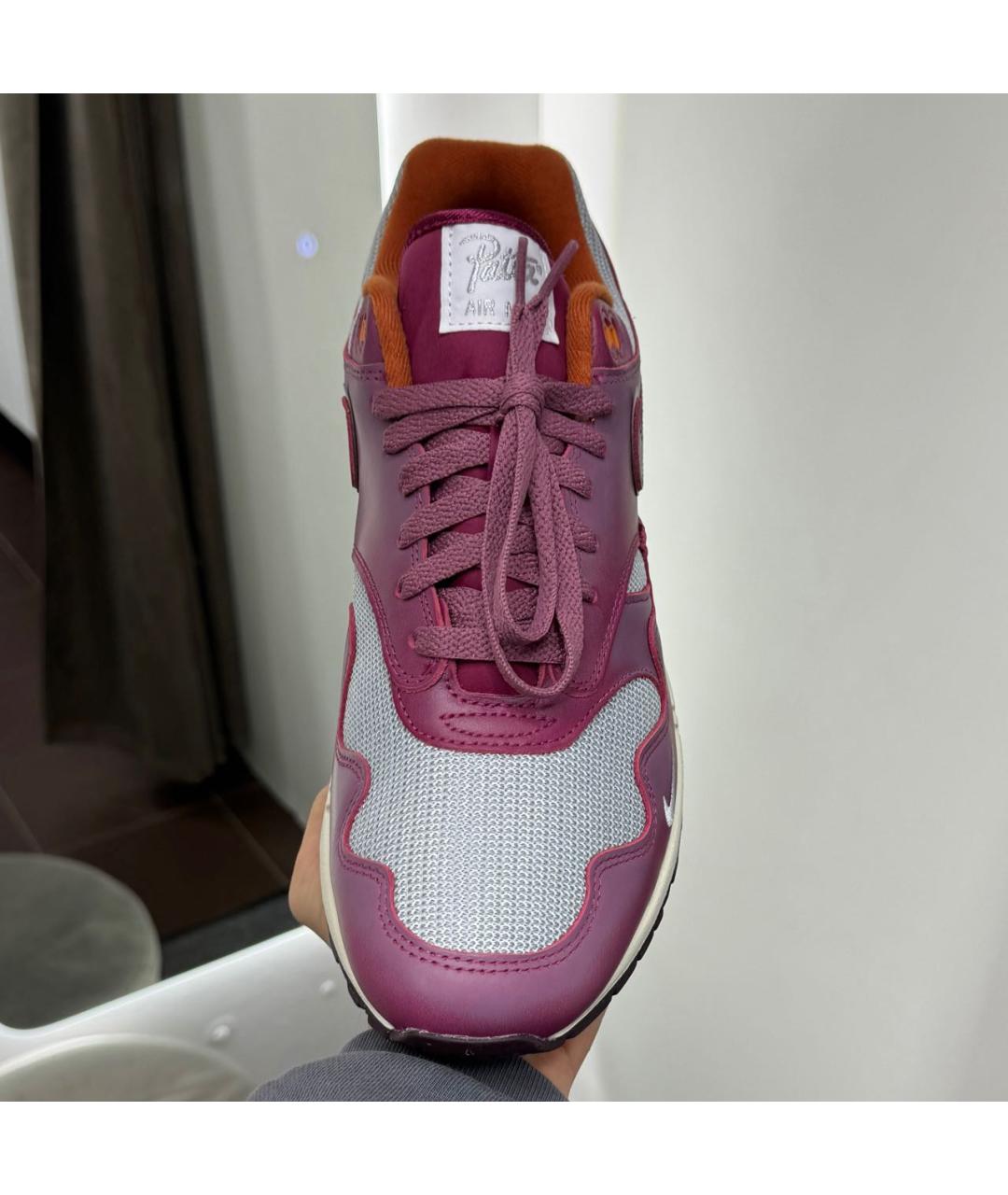 NIKE Бордовые кожаные низкие кроссовки / кеды, фото 4