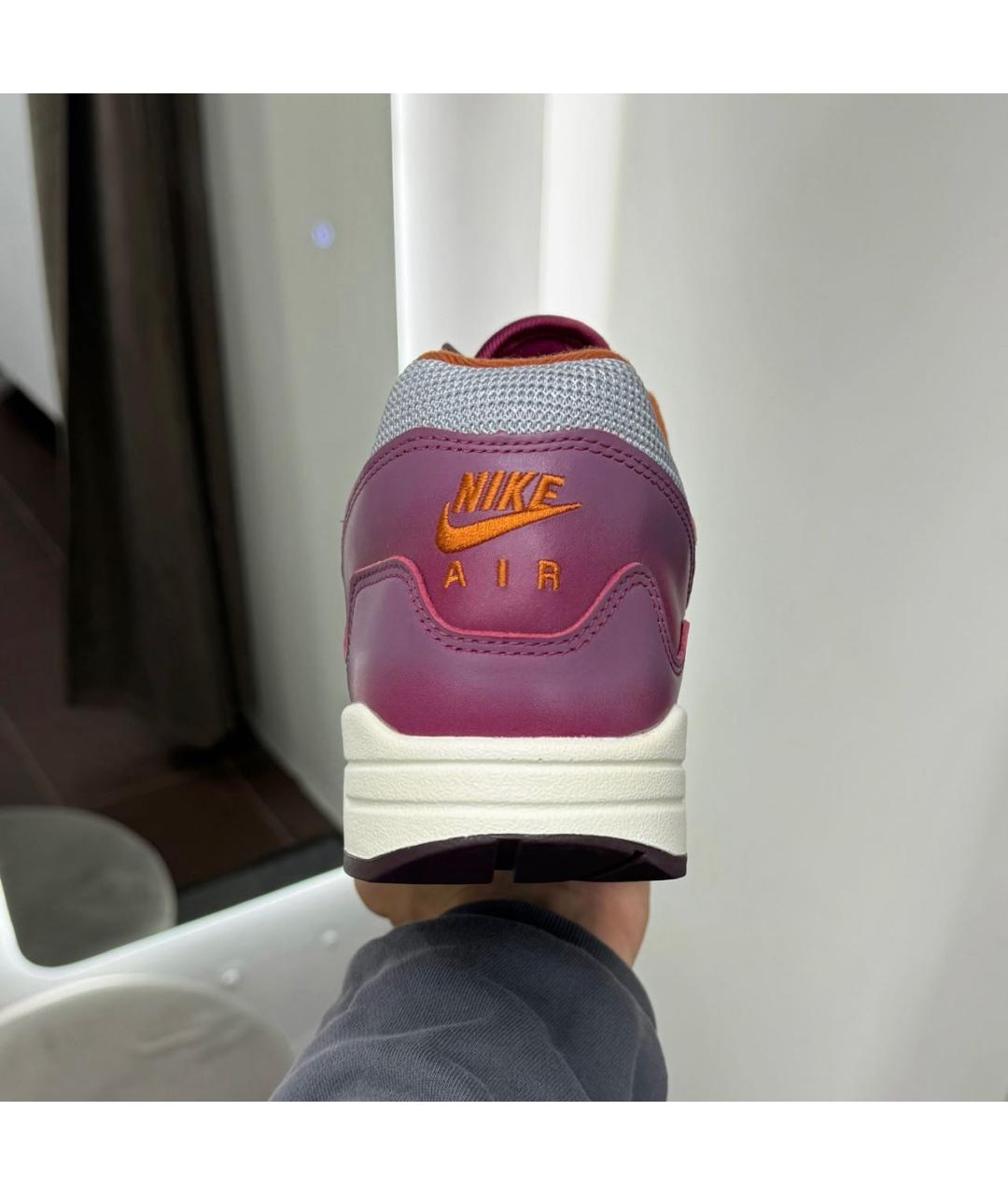 NIKE Бордовые кожаные низкие кроссовки / кеды, фото 6