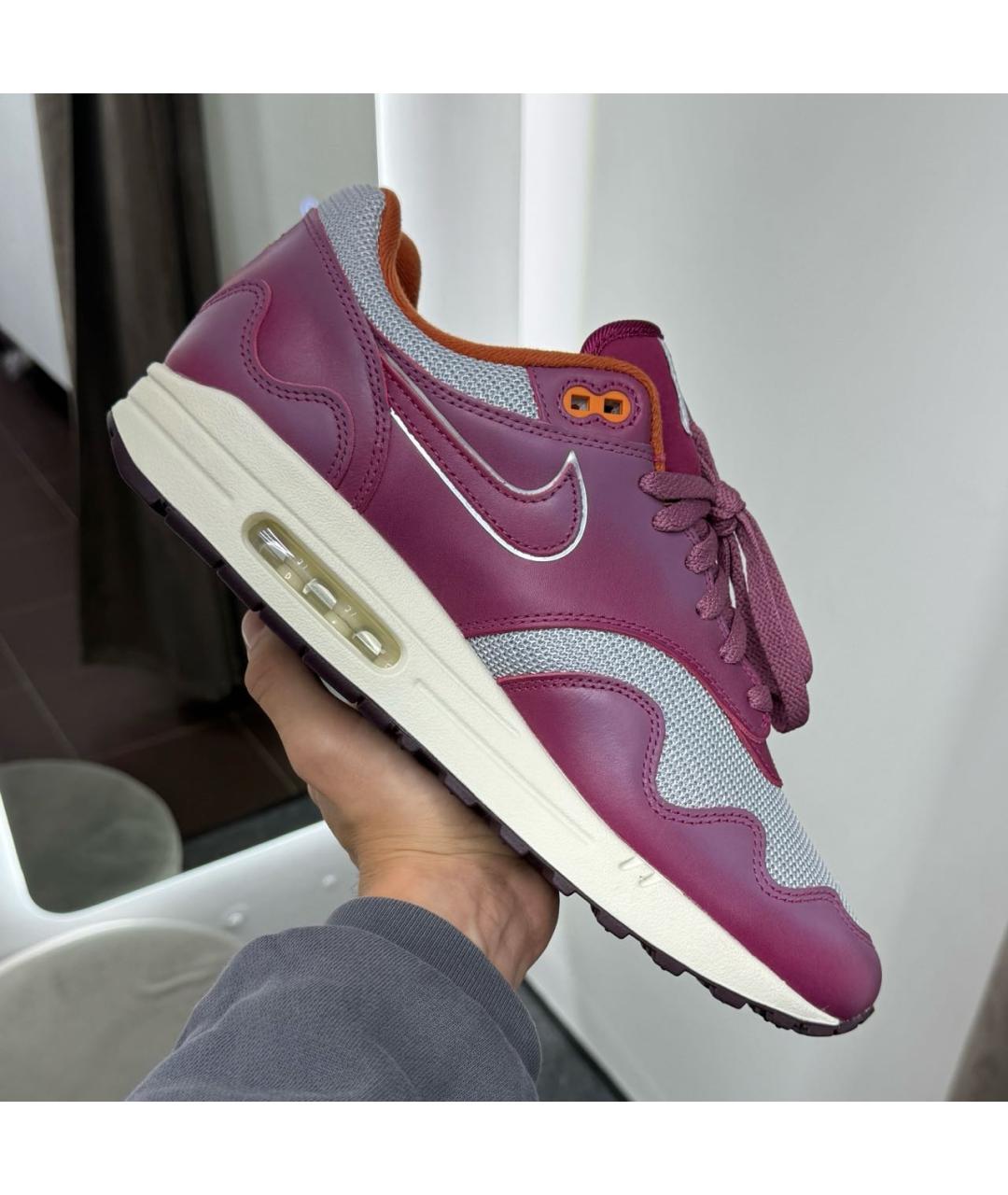 NIKE Бордовые кожаные низкие кроссовки / кеды, фото 5