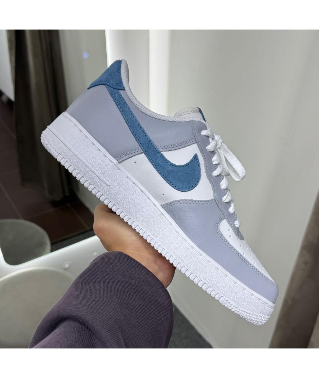 NIKE Серые кожаные низкие кроссовки / кеды, фото 5