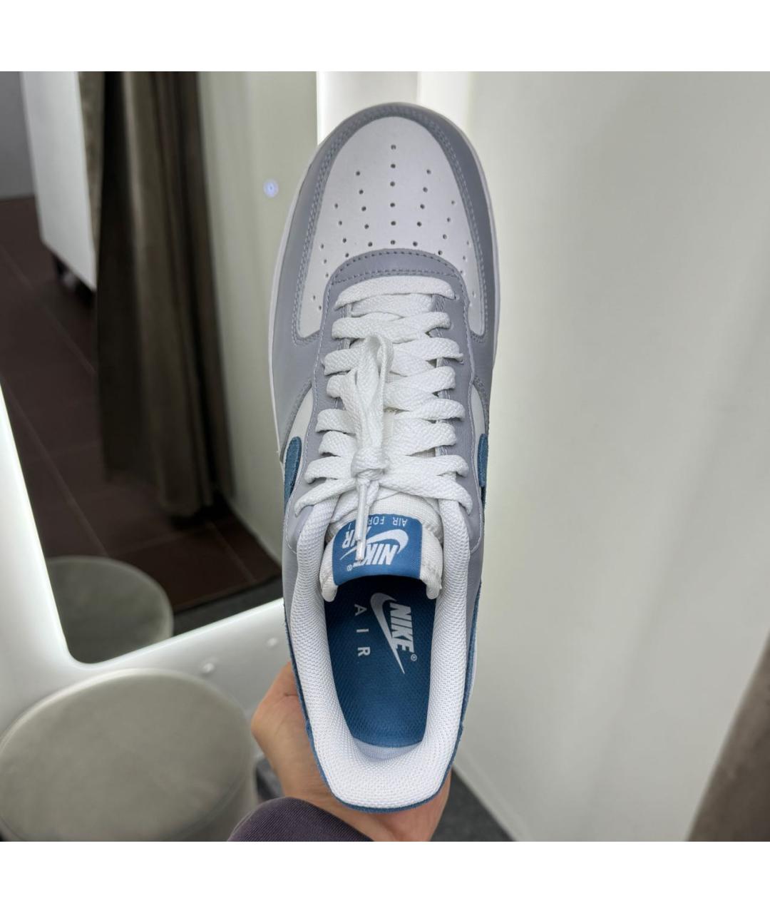 NIKE Серые кожаные низкие кроссовки / кеды, фото 3