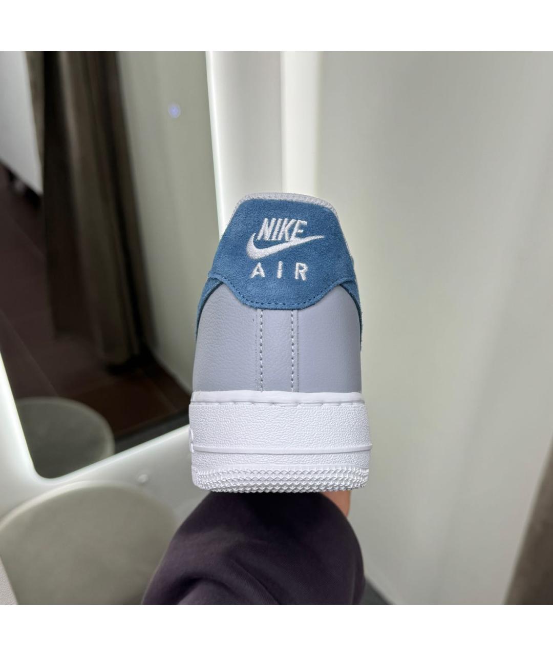 NIKE Серые кожаные низкие кроссовки / кеды, фото 6