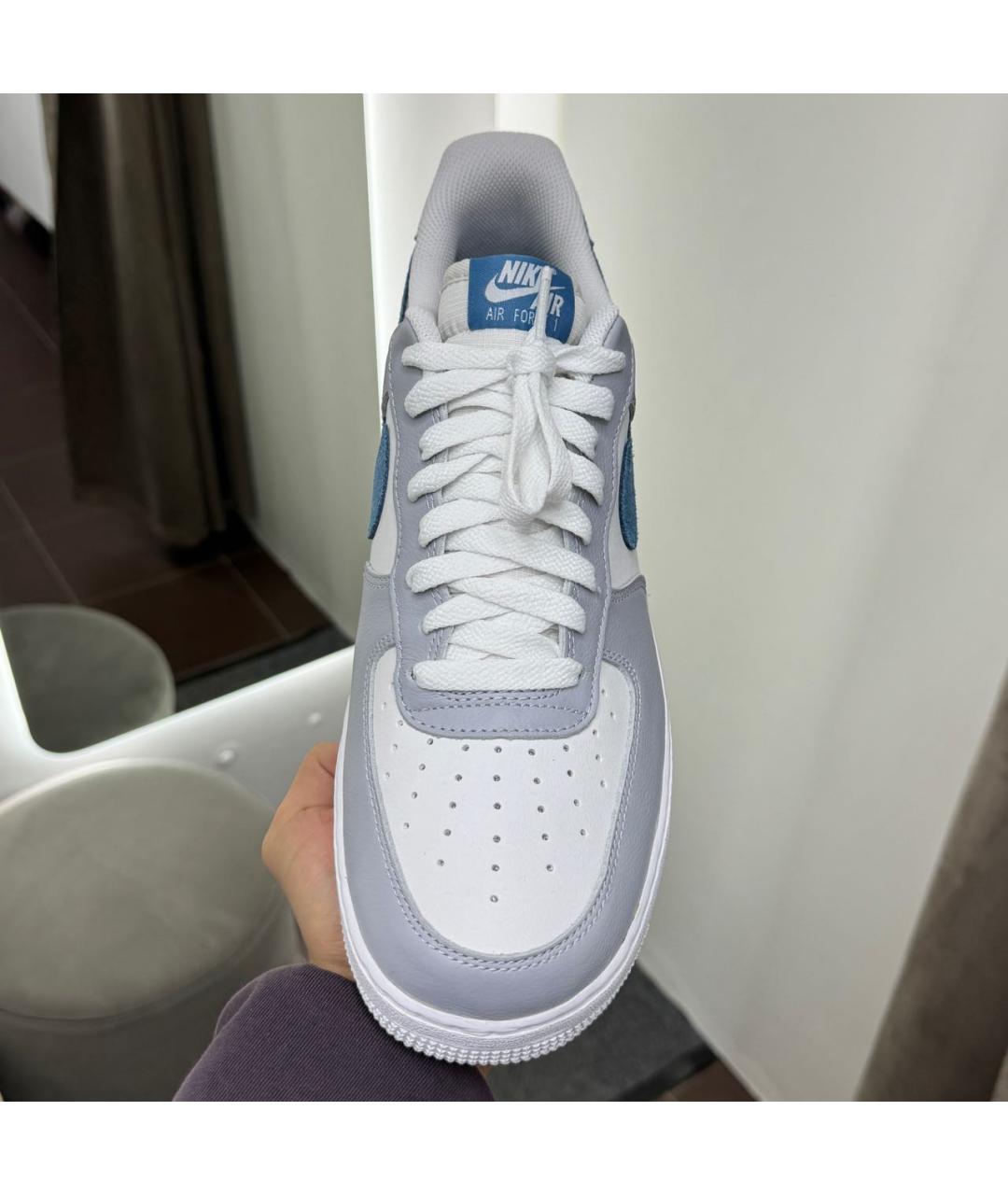 NIKE Серые кожаные низкие кроссовки / кеды, фото 4