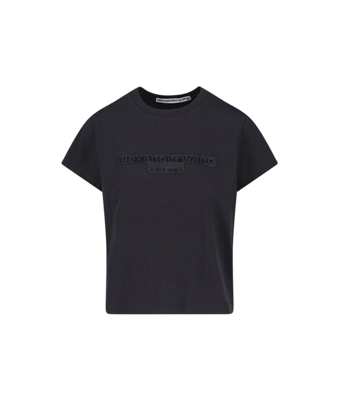 ALEXANDER WANG Черная хлопковая футболка, фото 1