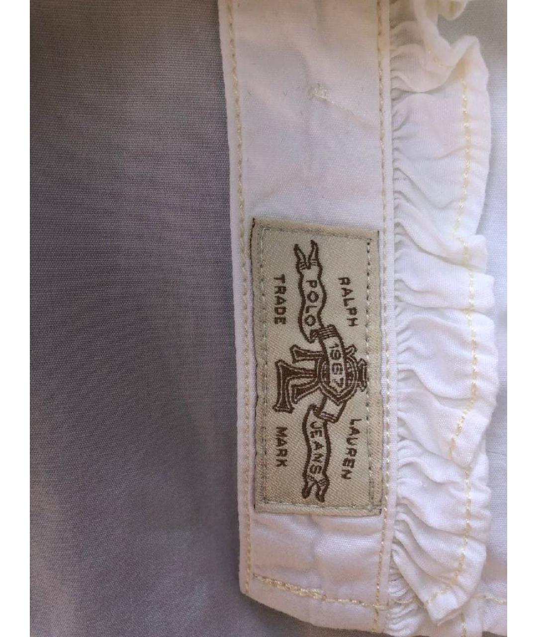 RALPH LAUREN Белая хлопковая рубашка, фото 3