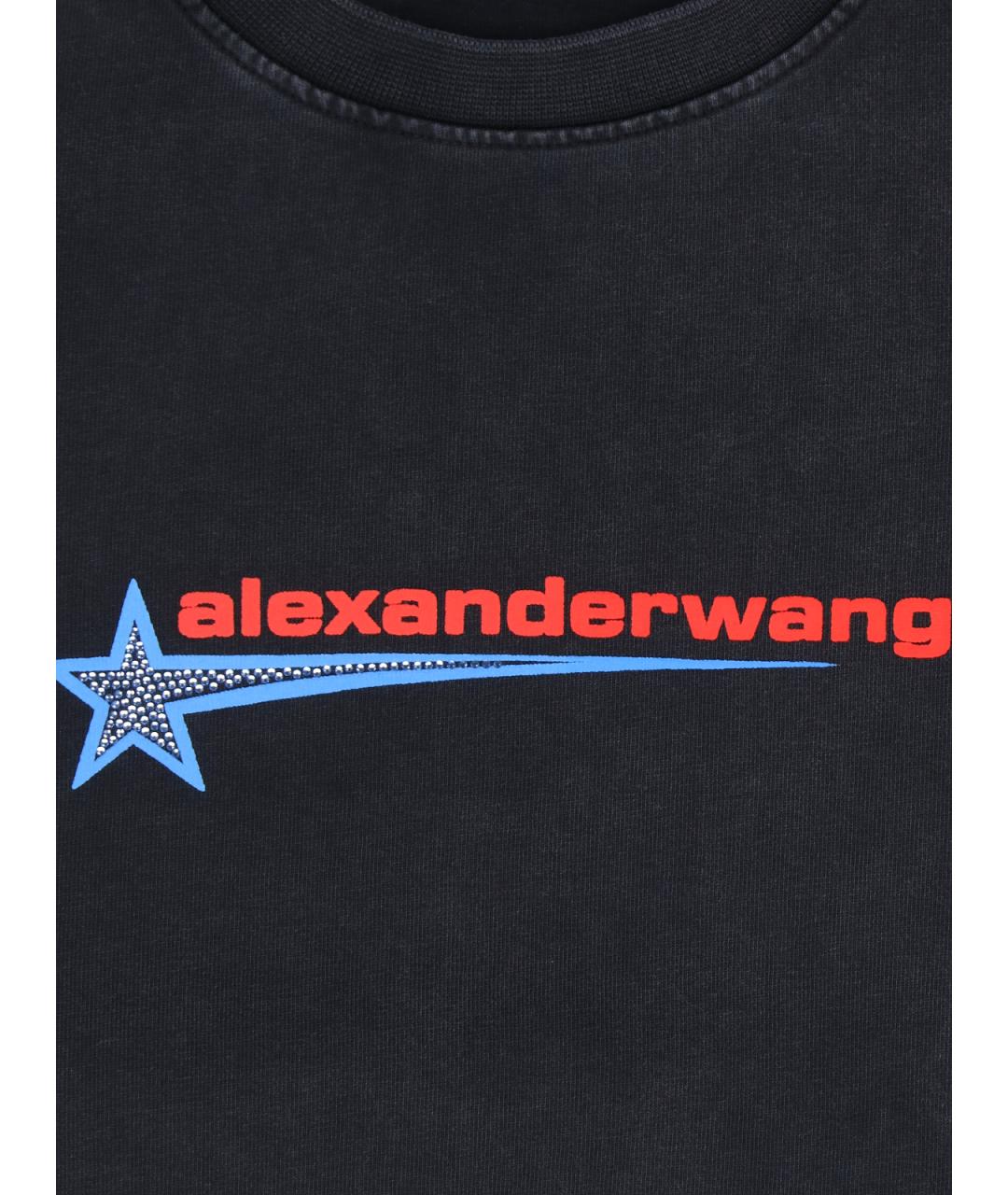 ALEXANDER WANG Черная хлопковая футболка, фото 3