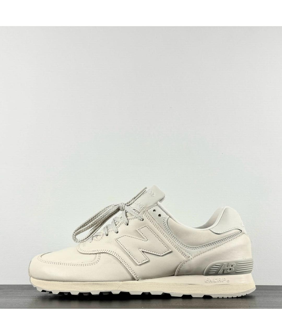 NEW BALANCE Белые кожаные низкие кроссовки / кеды, фото 9