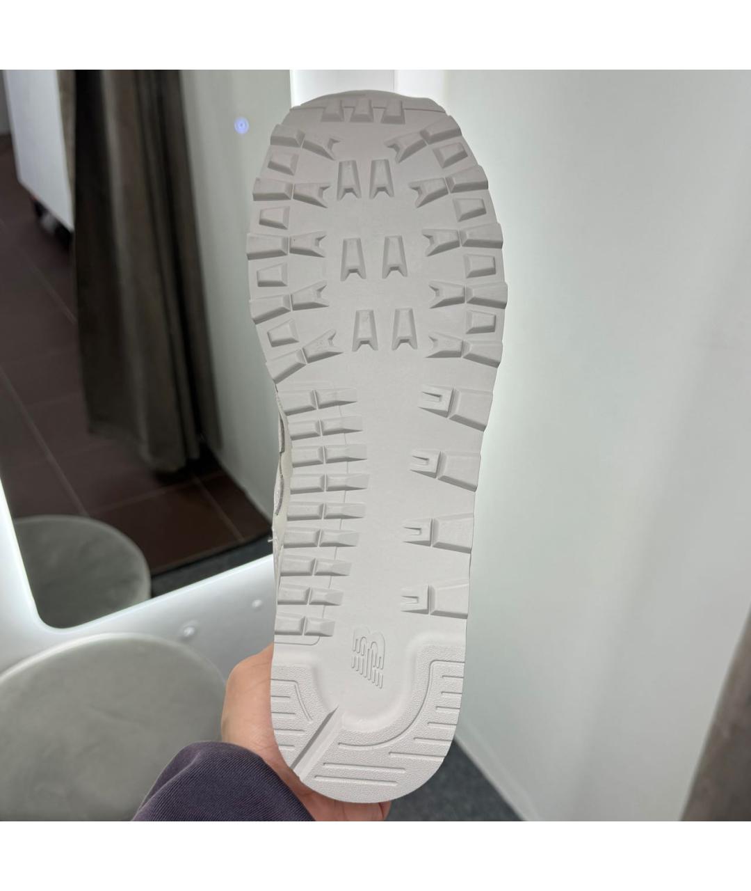 NEW BALANCE Белые кожаные низкие кроссовки / кеды, фото 5
