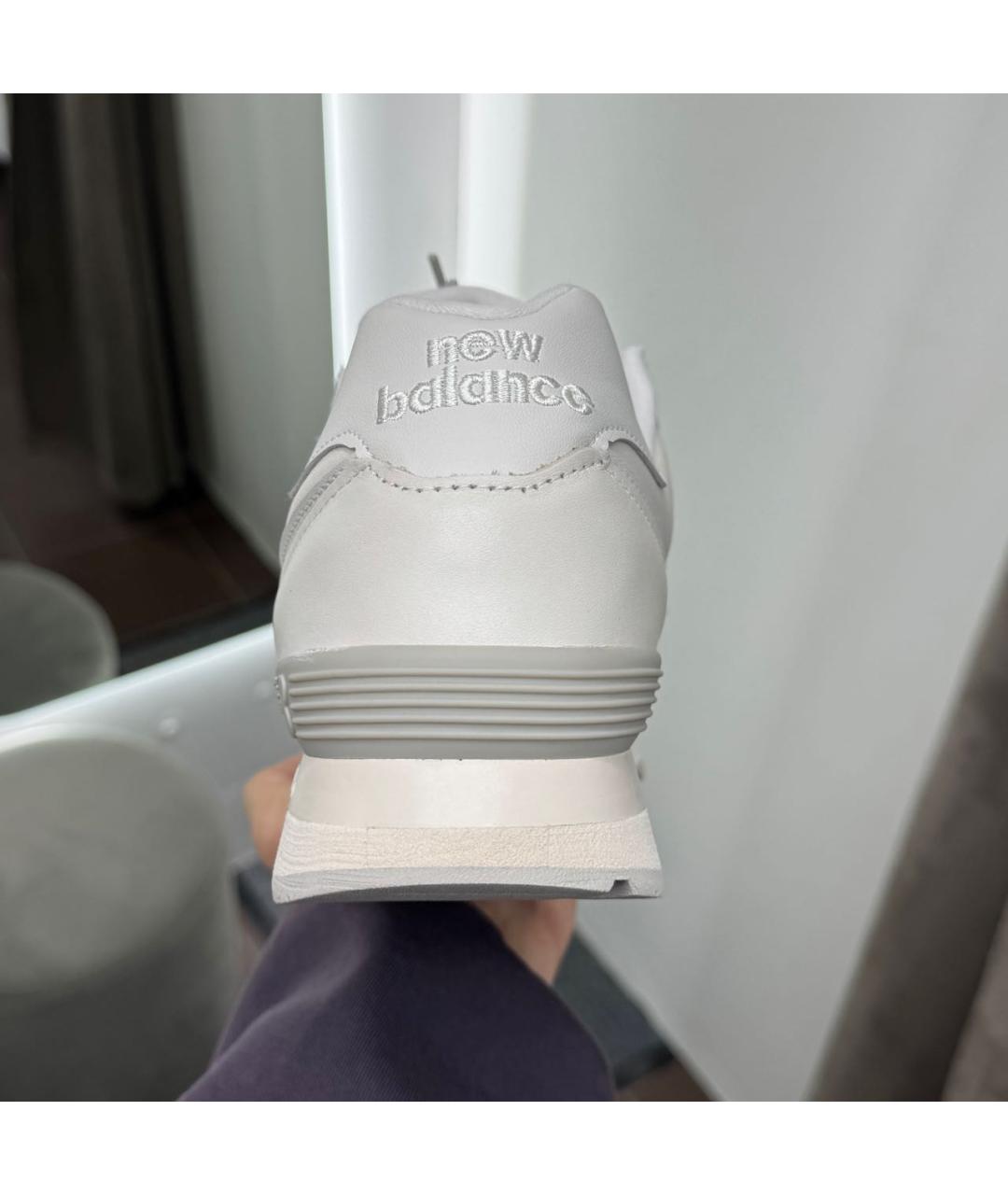 NEW BALANCE Белые кожаные низкие кроссовки / кеды, фото 4
