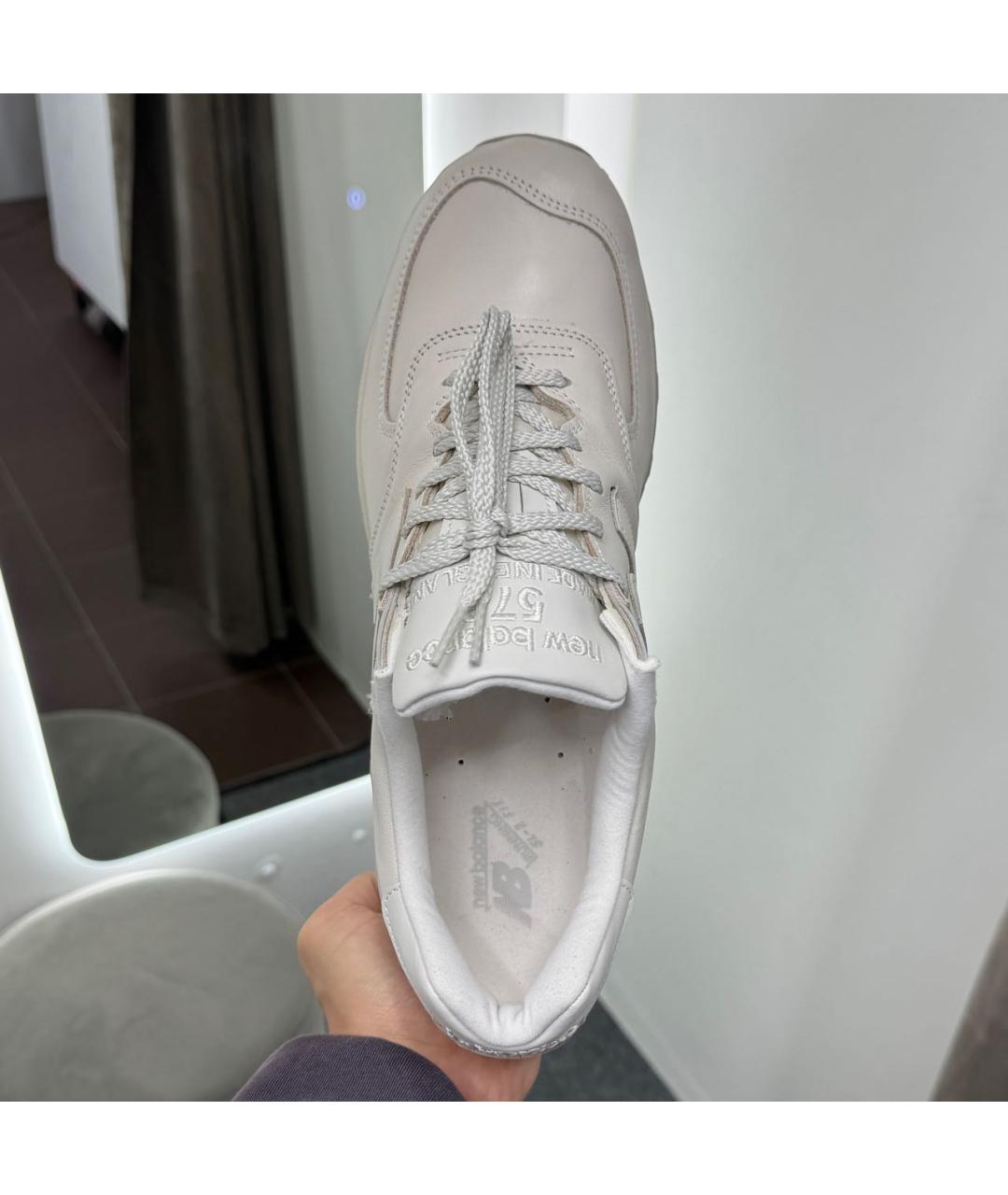 NEW BALANCE Белые кожаные низкие кроссовки / кеды, фото 2