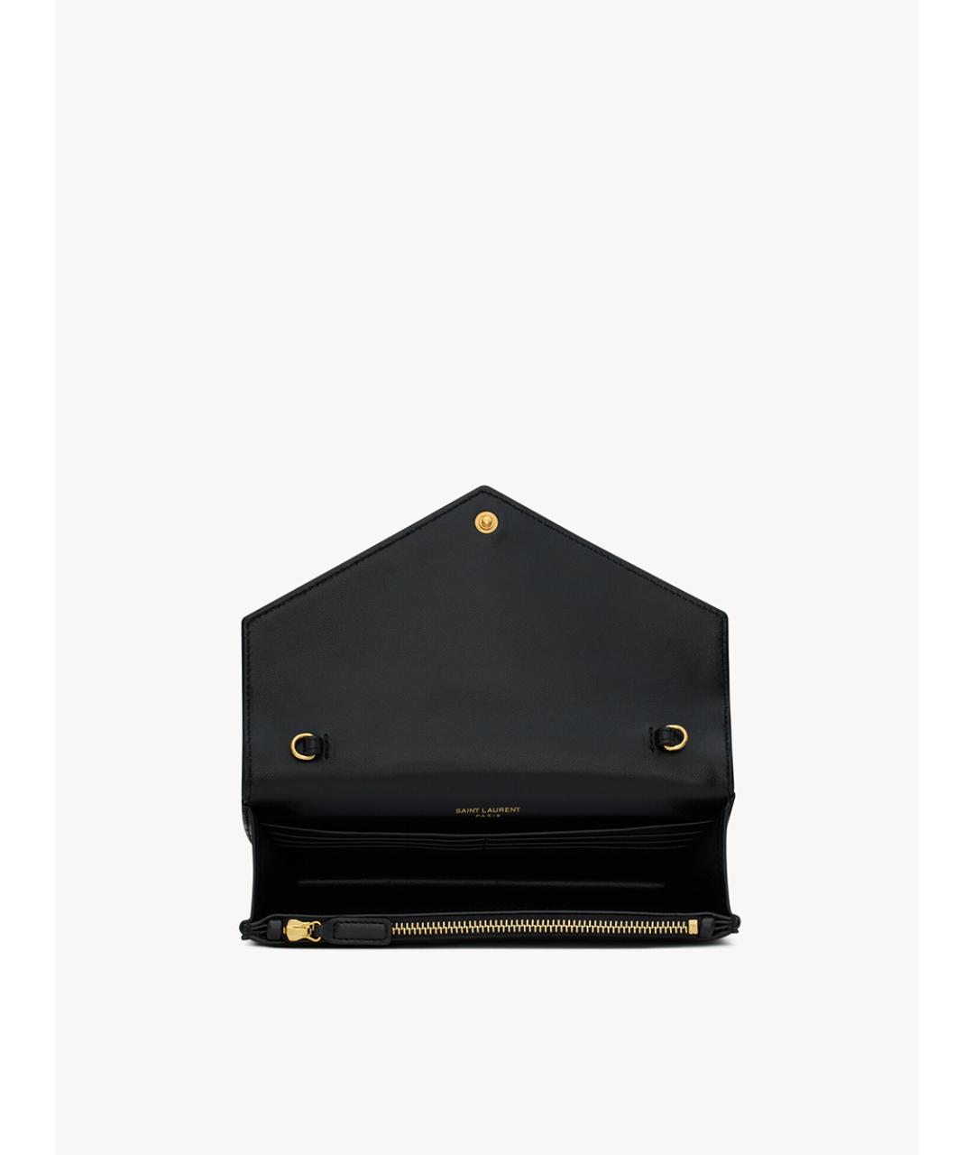 SAINT LAURENT Черная кожаная сумка тоут, фото 4