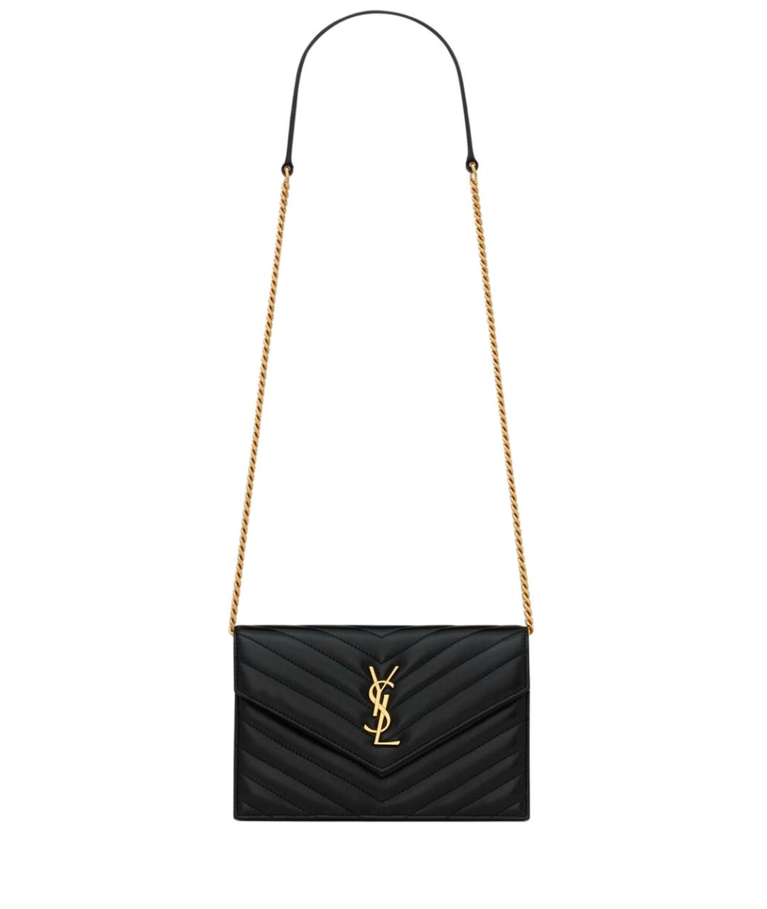 SAINT LAURENT Черная кожаная сумка тоут, фото 1