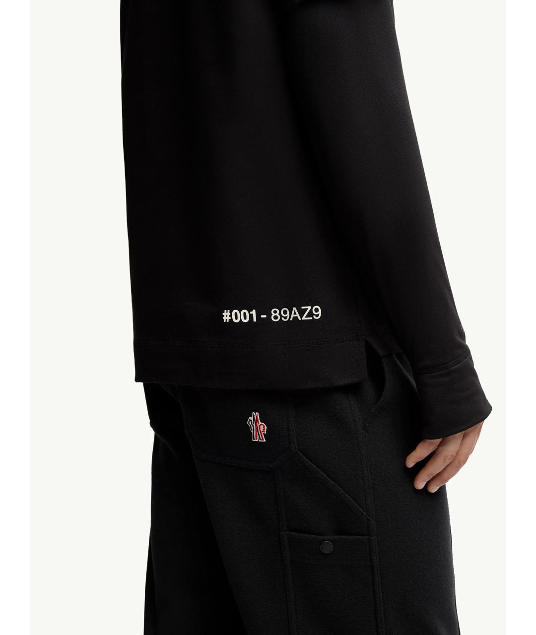 MONCLER Черная хлопковая футболка, фото 5