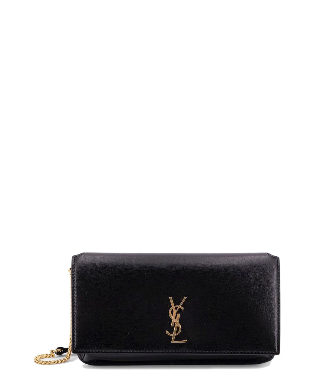 SAINT LAURENT Черная кожаная сумка через плечо, фото 1