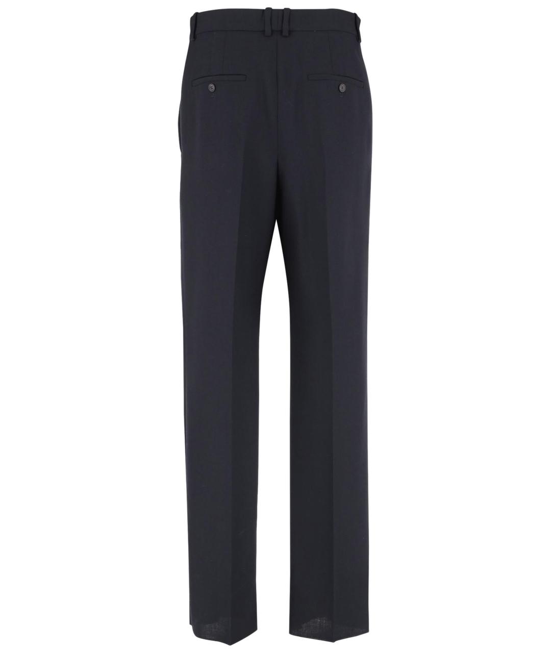 SAINT LAURENT Синие шерстяные повседневные брюки, фото 2