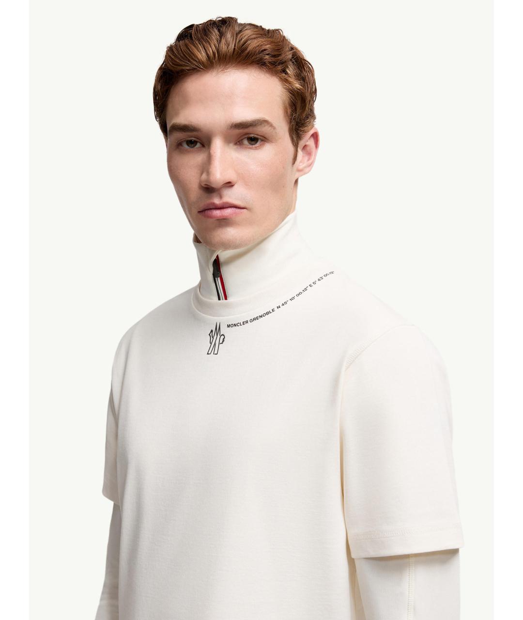 MONCLER Белая хлопковая футболка, фото 3
