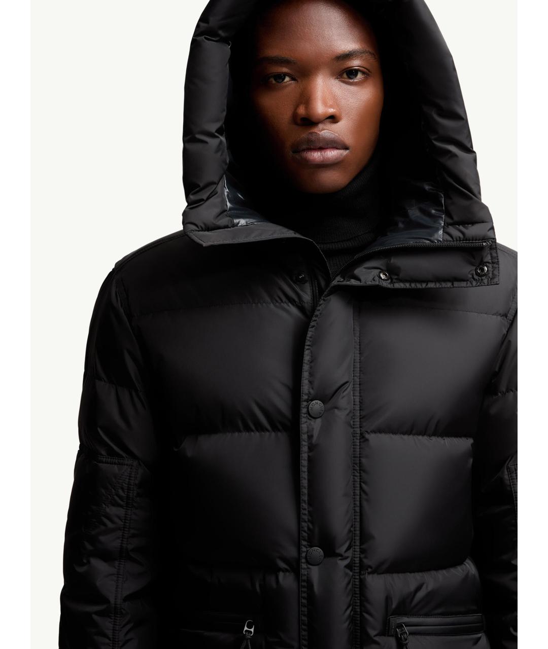 MONCLER Черный полиамидовый пуховик, фото 6